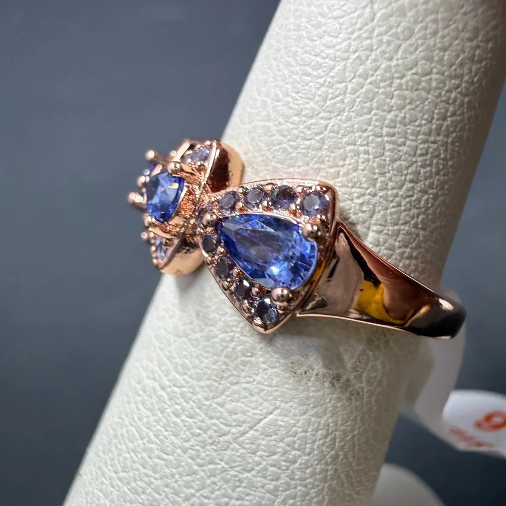 Bomb Party Chasin' You Size 6 Ring Sapphire CZ RBP6666 Rose Gold Plated